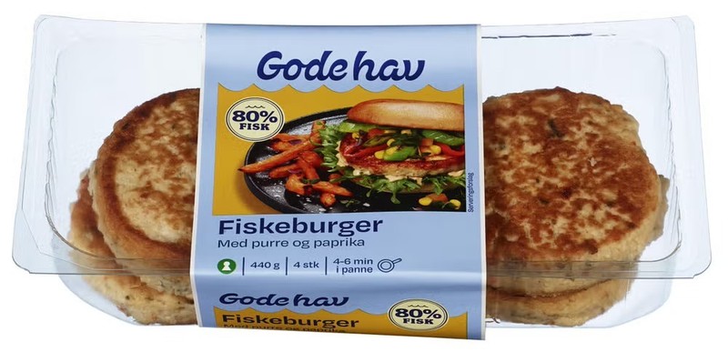 Fiskeburger Purre og paprika 440g Gode hav