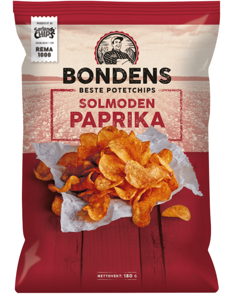 Solmoden Paprika Potetchips 180g Bondens Beste