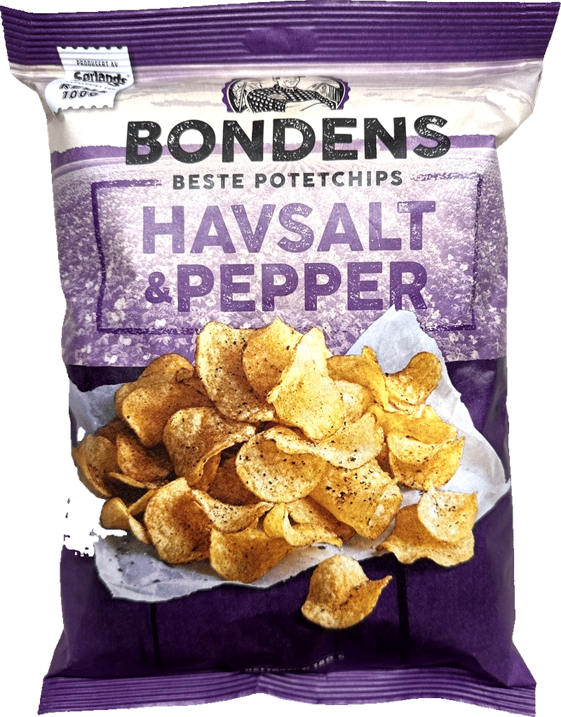 Havsalt & Pepper Potetchips 180g Bondens