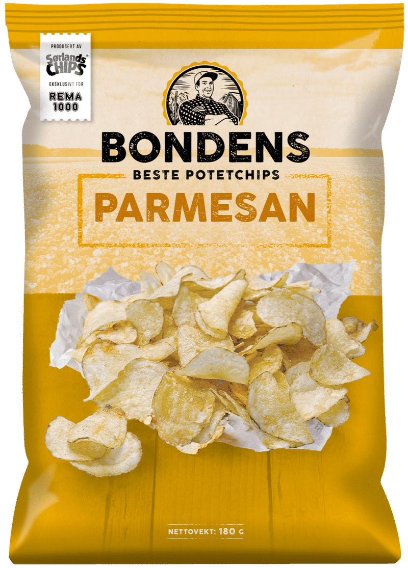Parmesan Potetchips 180g Bondens