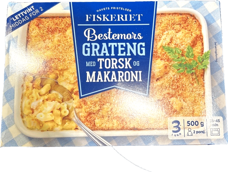 Bestemors Grateng med Torsk og Makaroni 500g Fiskeriet