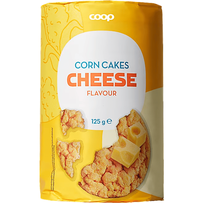 Corn Cakes Cheese 125g Coop
