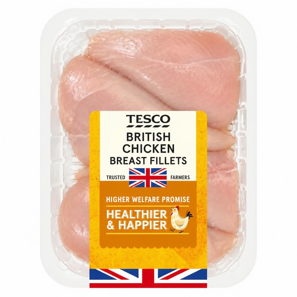 Tesco British Chicken Breast Fillets 650G