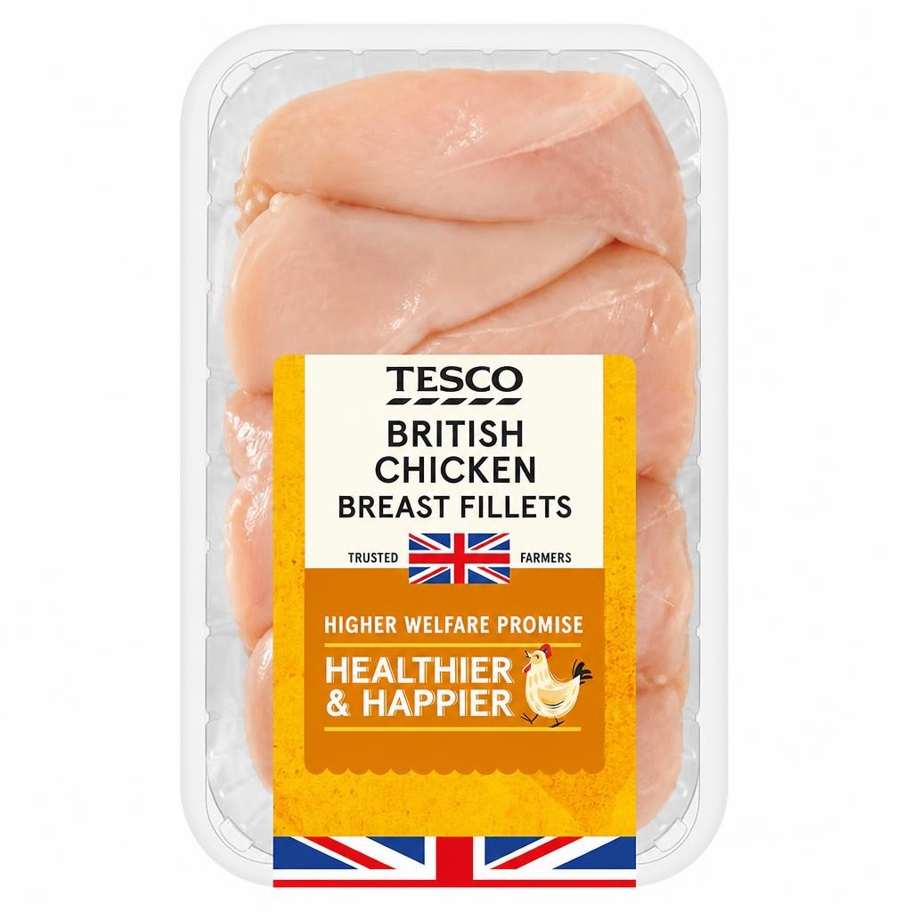 Tesco British Chicken Breast Fillets 950G