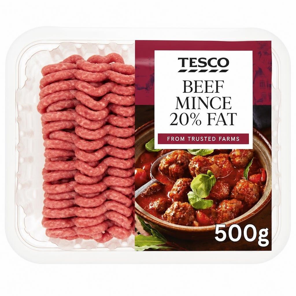 Tesco Beef Mince 20% Fat 500g
