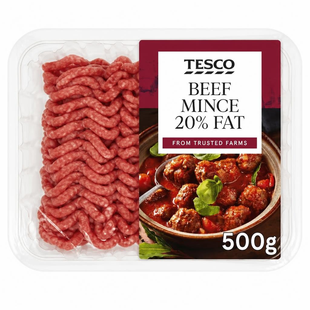 Tesco Beef Mince 20% Fat 500g