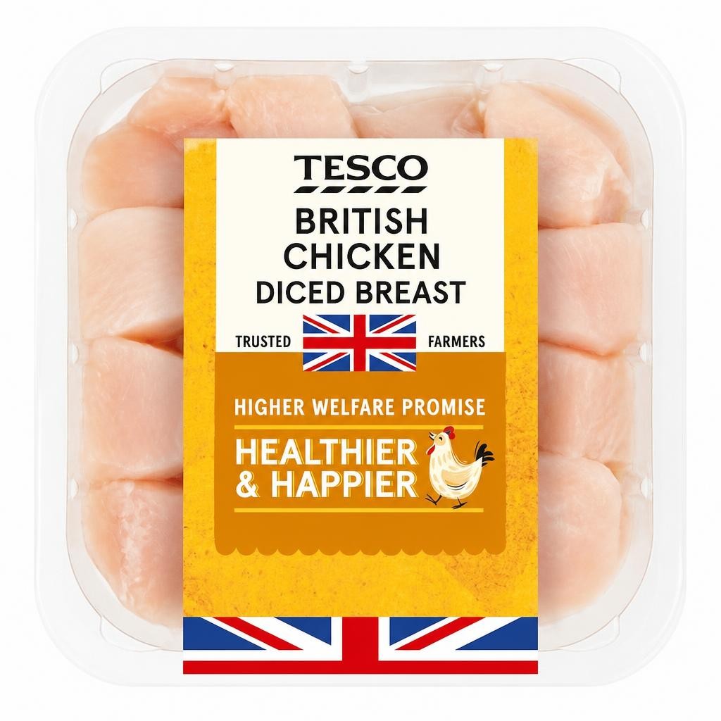 Tesco British Diced Chicken Breast 400G