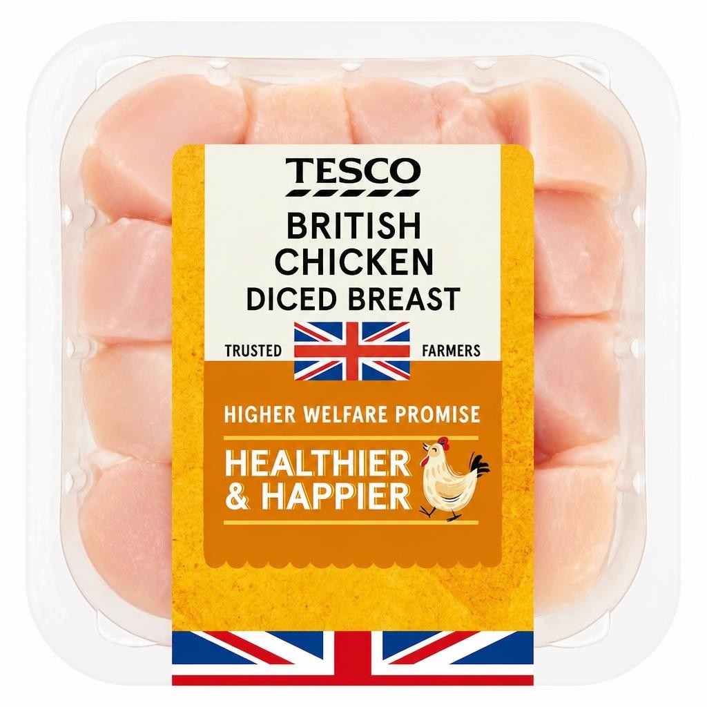 Tesco British Diced Chicken Breast 400G