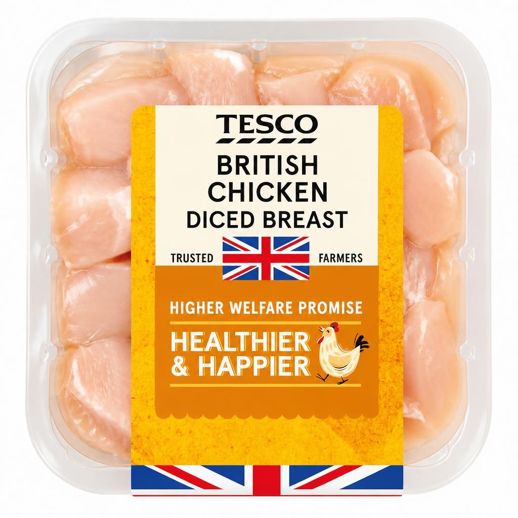 Tesco British Diced Chicken Breast 400G