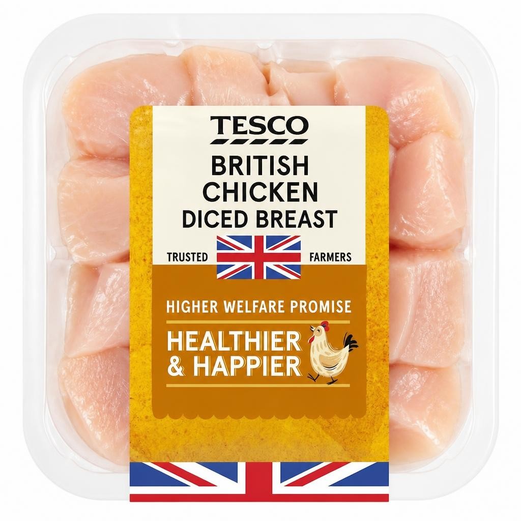 Tesco British Diced Chicken Breast 400G