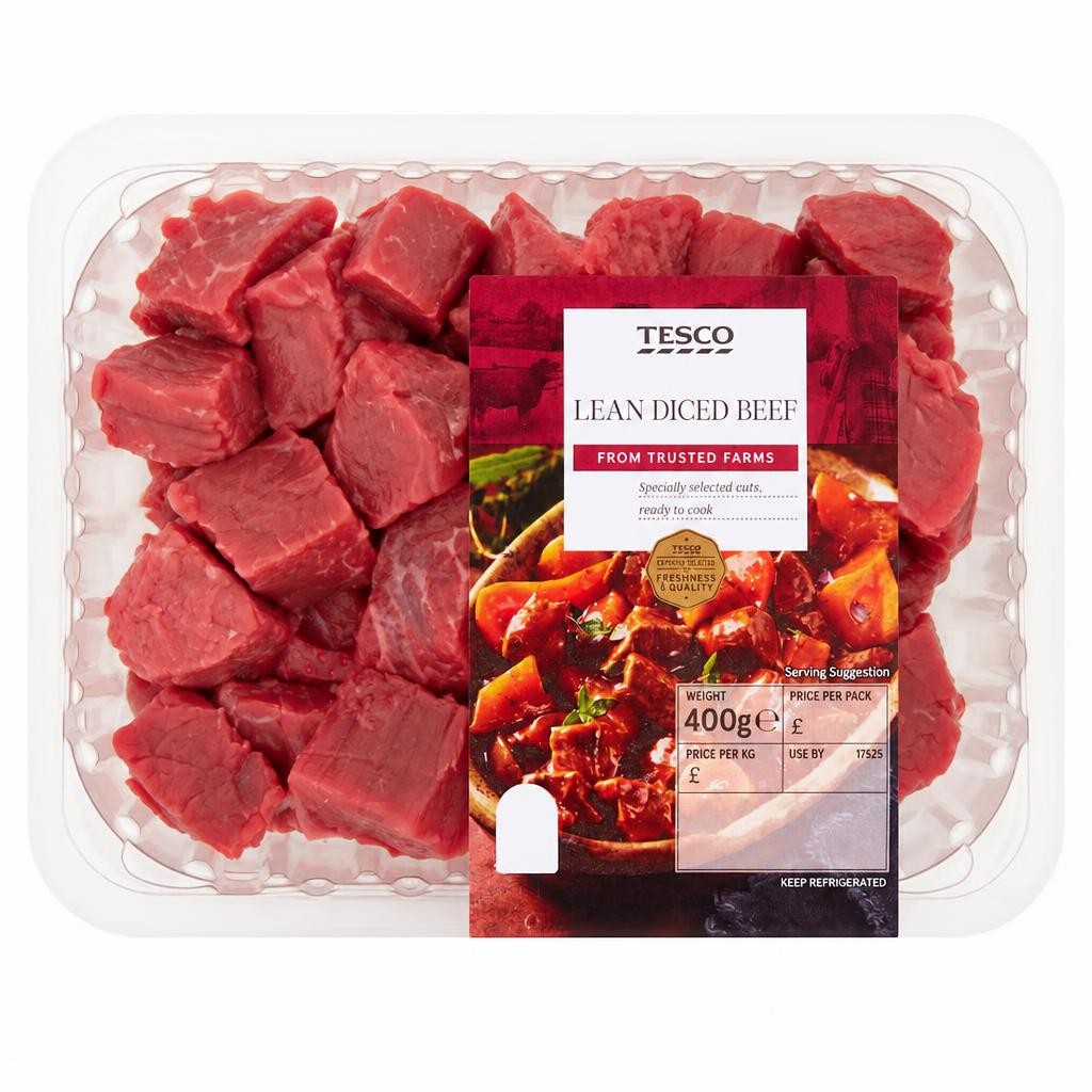 Tesco Lean Diced Beef 400G