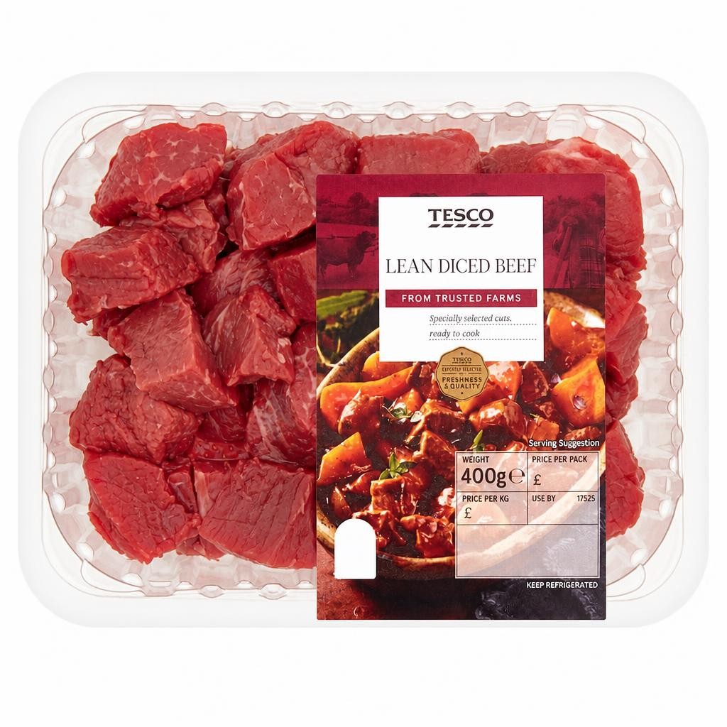Tesco Lean Diced Beef 400G