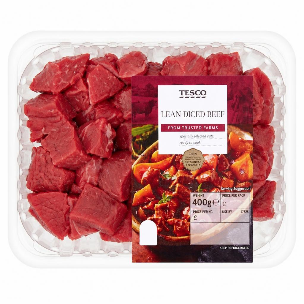 Tesco Lean Diced Beef 400G