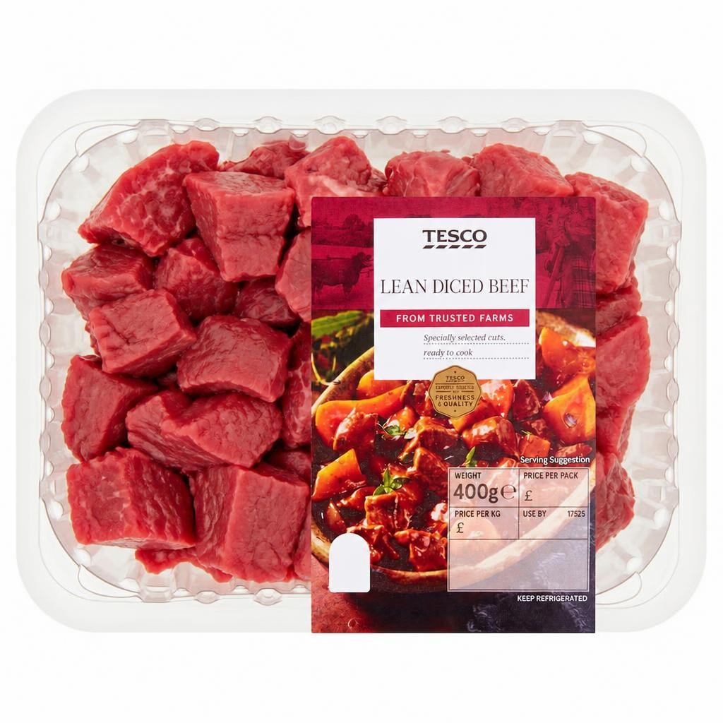 Tesco Lean Diced Beef 400G