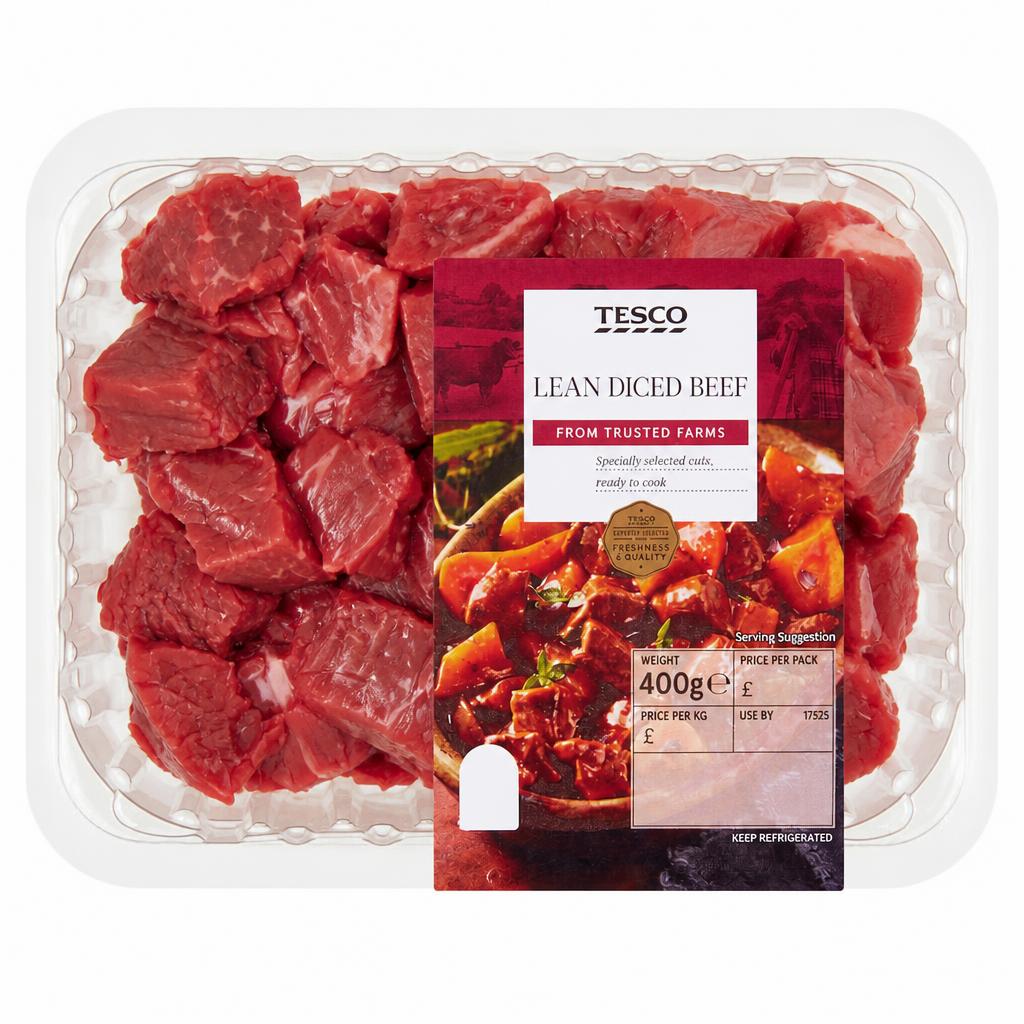 Tesco Lean Diced Beef 400G