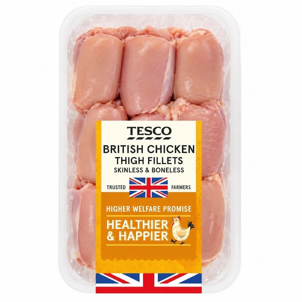Tesco British Chicken Thigh Fillets 1Kg