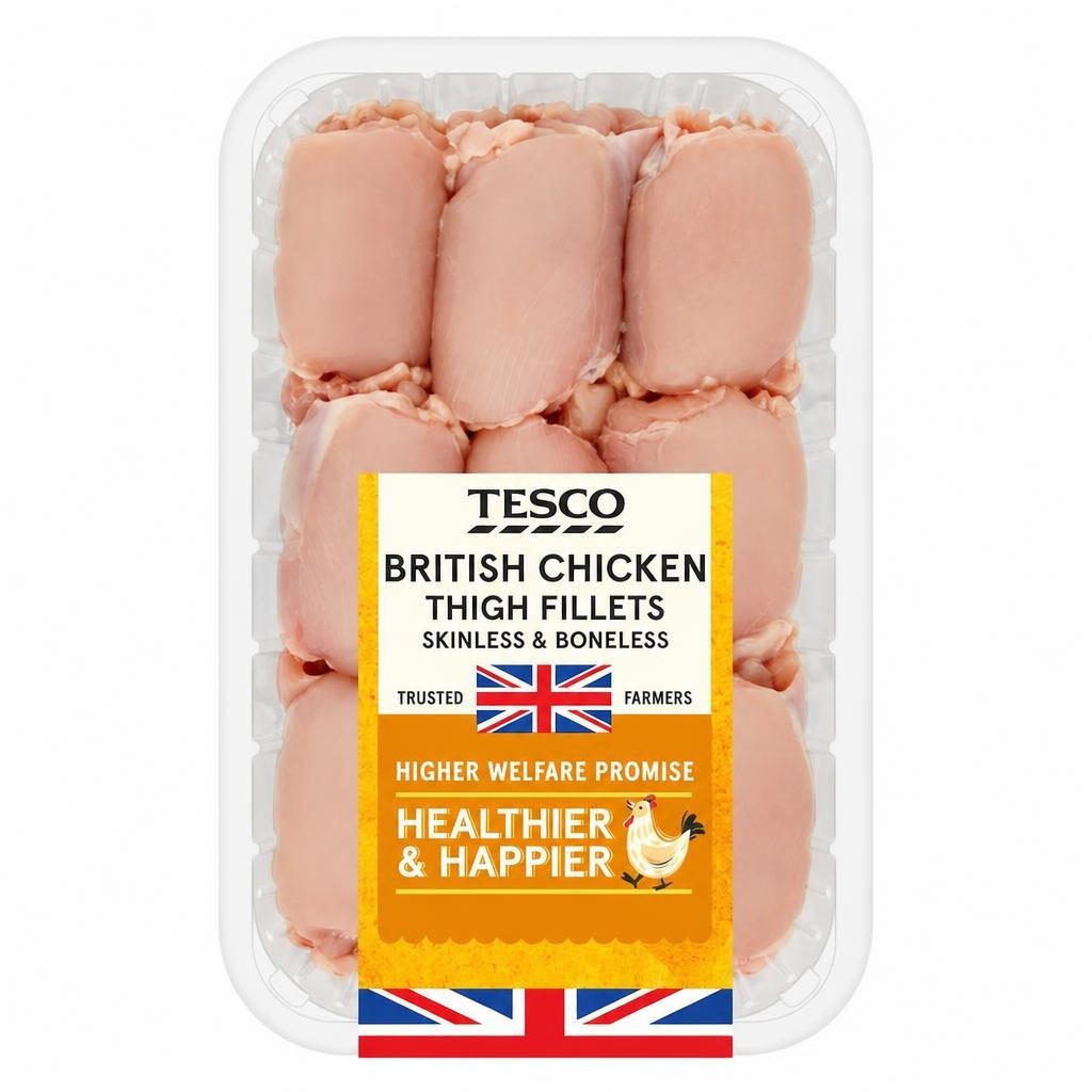 Tesco British Chicken Thigh Fillets 1Kg