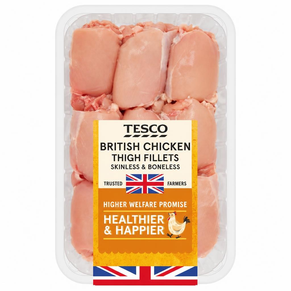 Tesco British Chicken Thigh Fillets 1Kg
