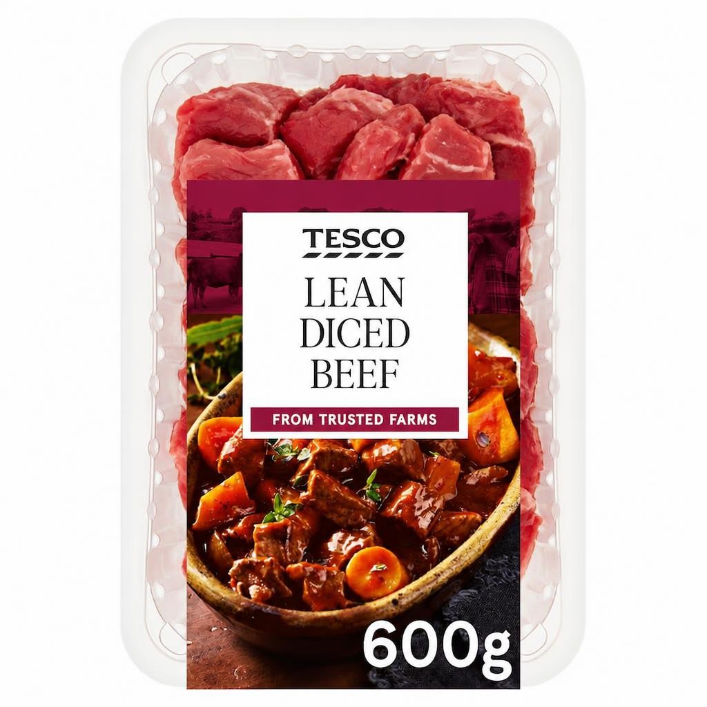 Tesco Lean Diced Beef 600G