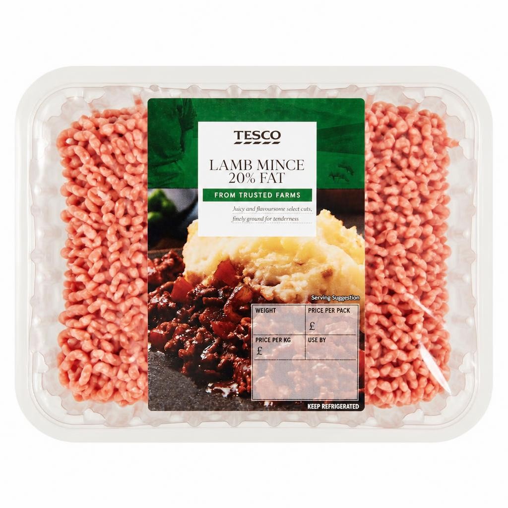 Tesco British Lamb Mince 20% Fat 500G