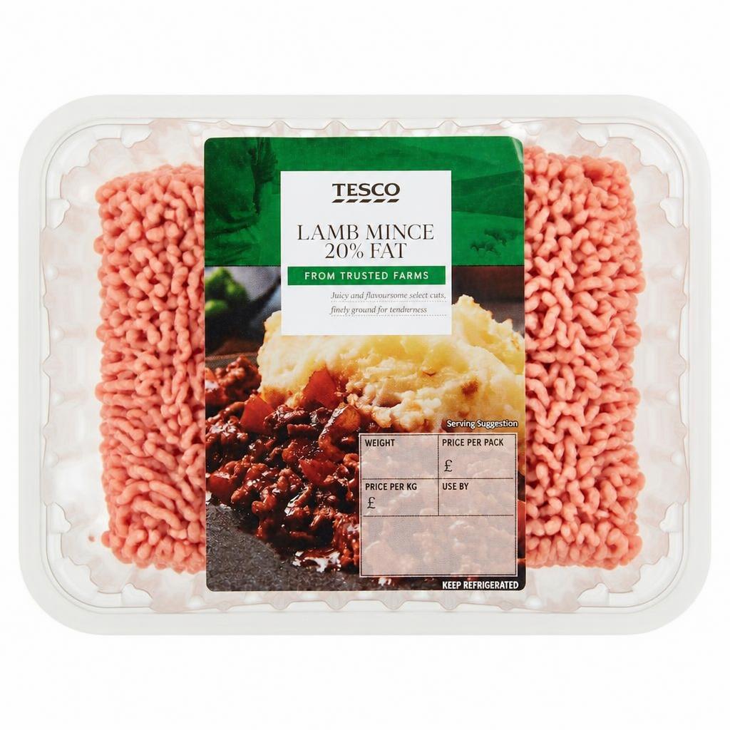 Tesco British Lamb Mince 20% Fat 500G