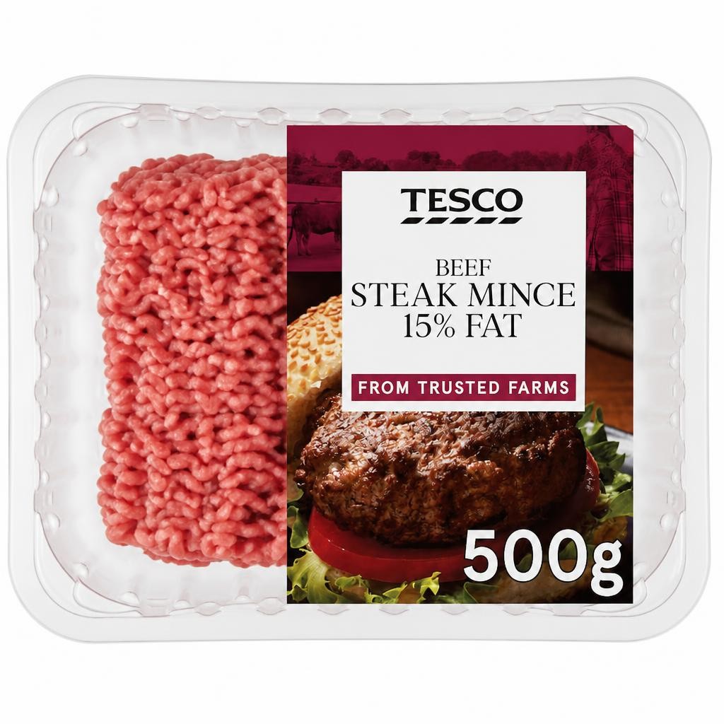 Tesco Beef Steak Mince 15% Fat 500G