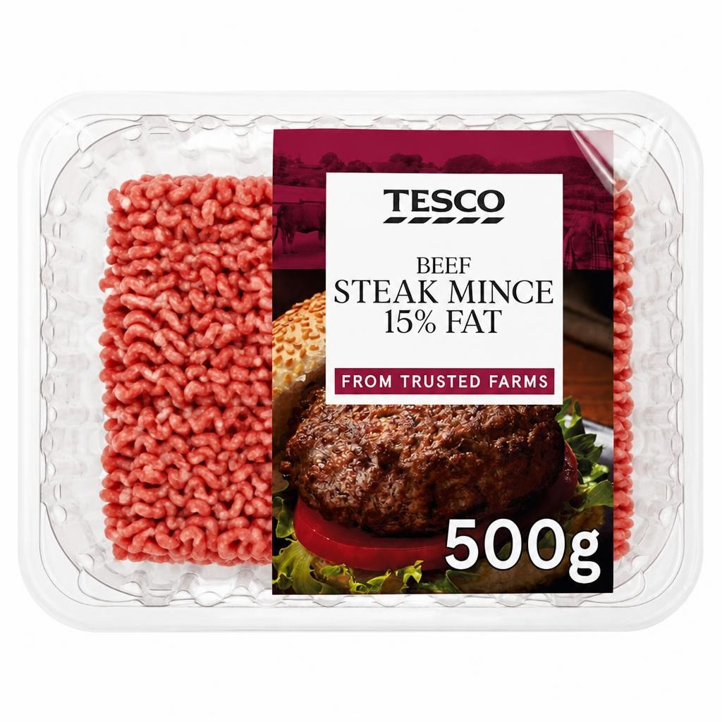 Tesco Beef Steak Mince 15% Fat 500G