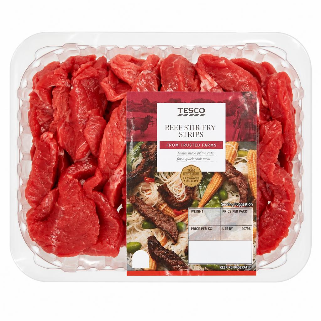Tesco Beef Stir Fry Strips 357G