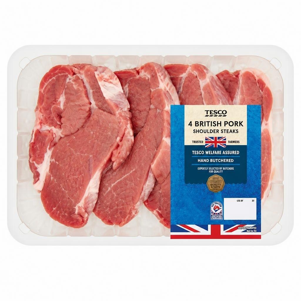 Tesco Pork Shoulder Steaks 700G