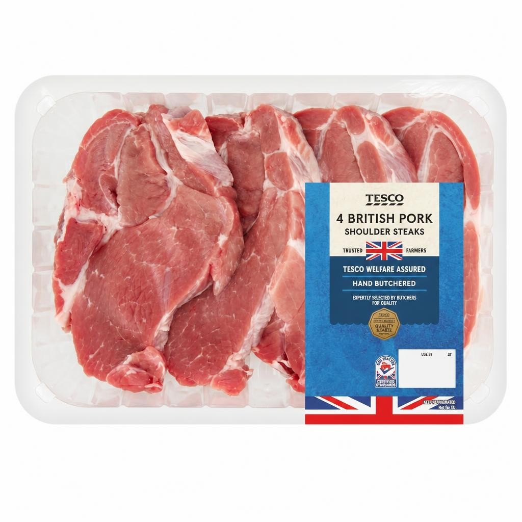 Tesco Pork Shoulder Steaks 700G