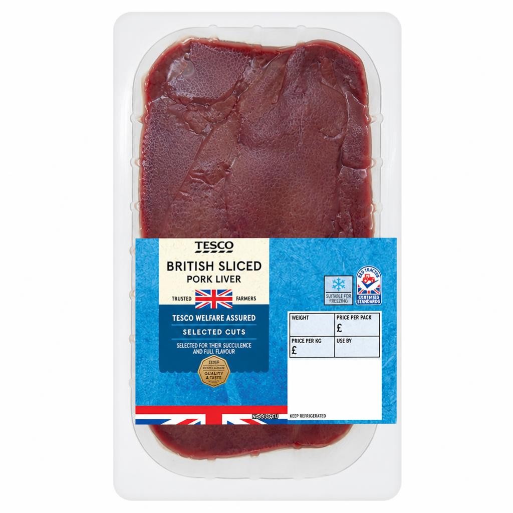 Tesco British Sliced Pork Liver
