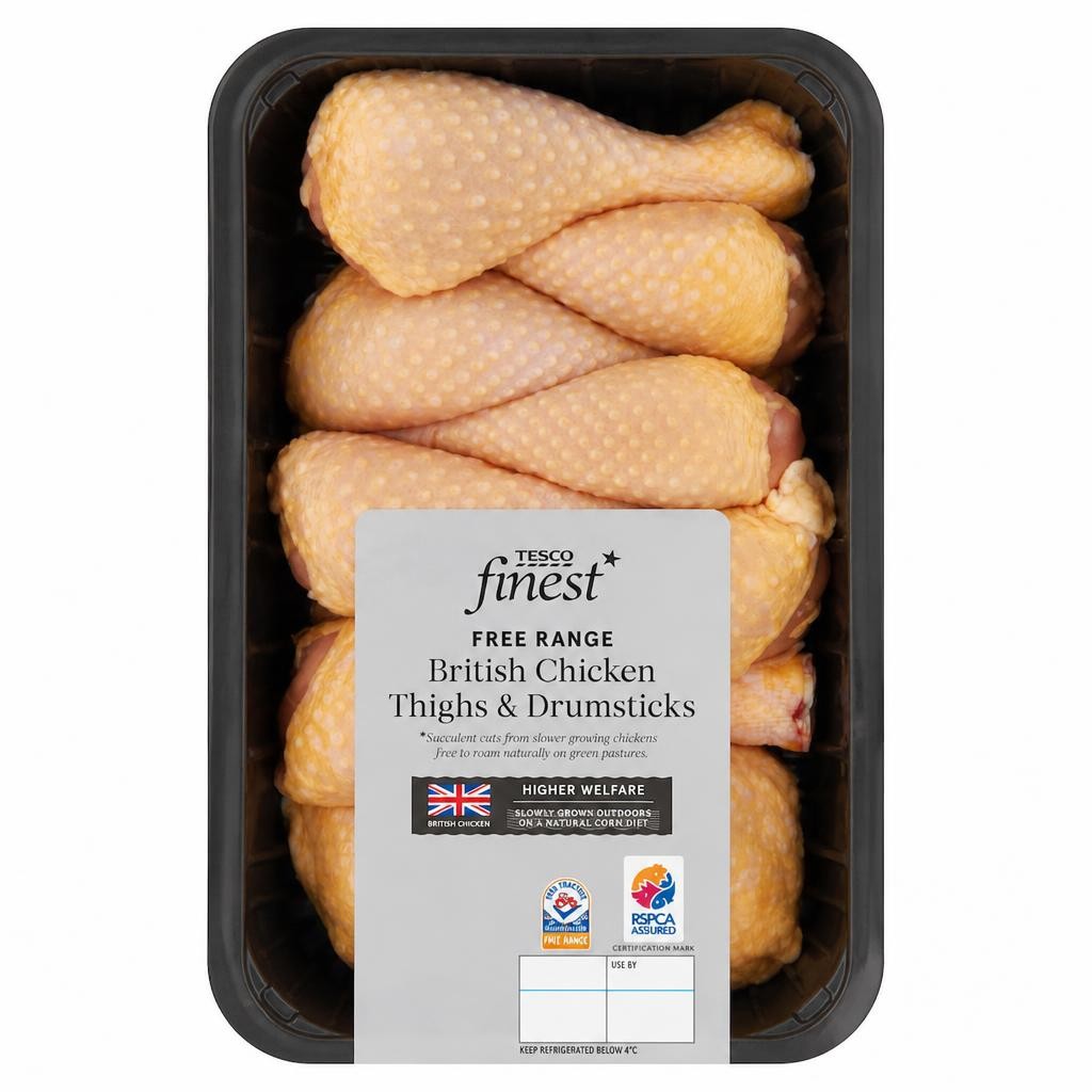 Tesco Finest British Free-Range Corn-Fed Chicken Thighs & Drumsticks 1kg