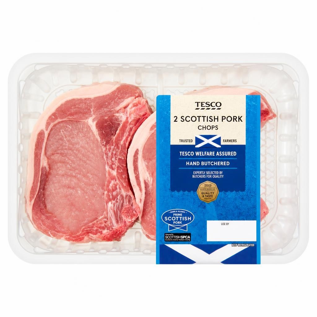 Tesco Pork Loin Chops 2 Pack 450G