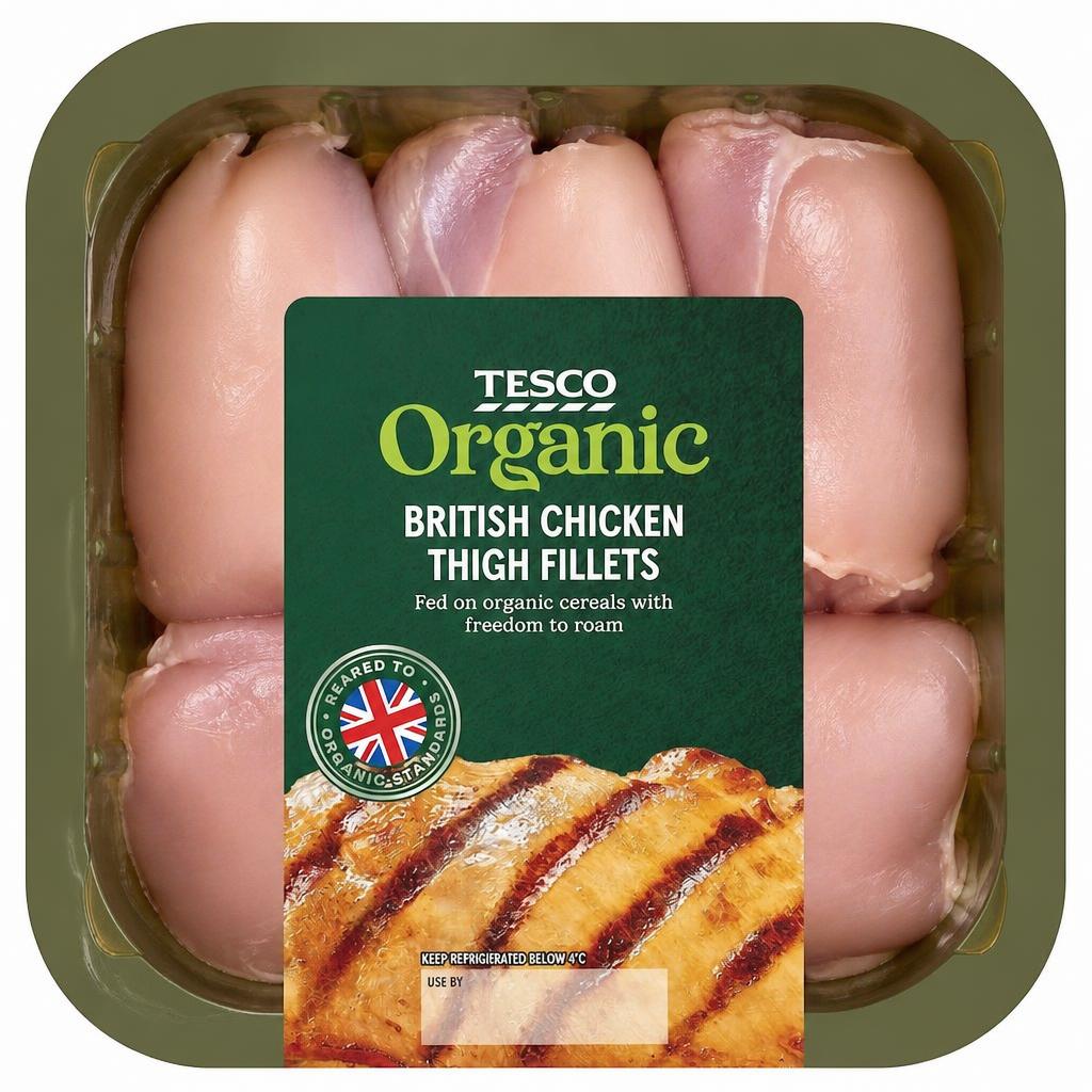 Tesco Organic Chicken Thigh Fillet 400G