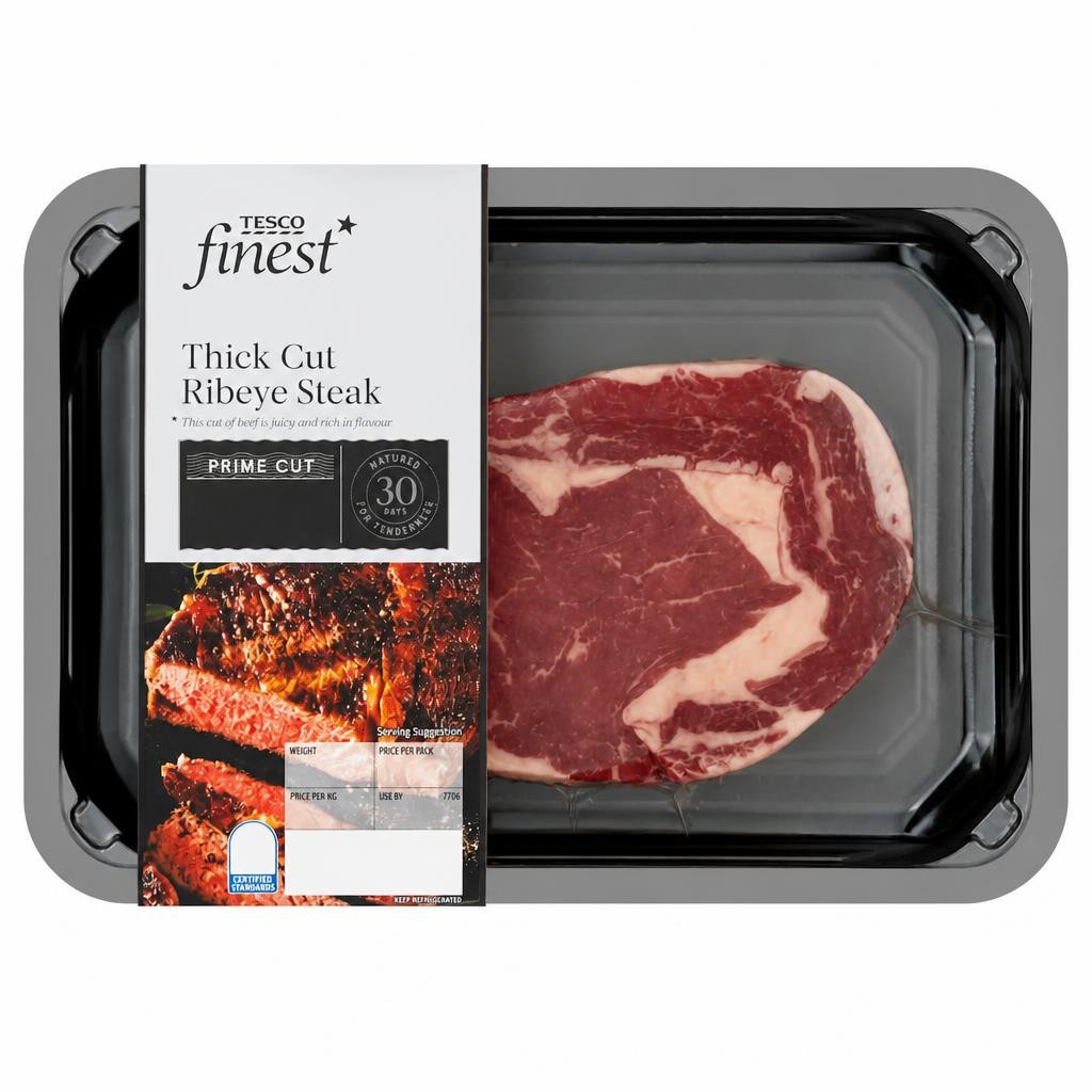 Tesco Finest Thick Cut Ribeye Steak 350G