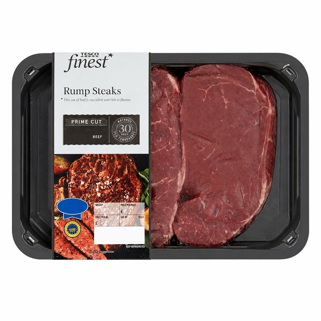 Tesco Finest 2 Beef Rump Steaks 510G