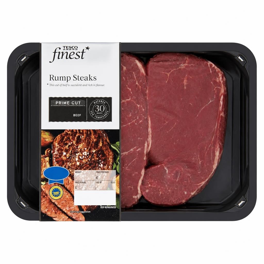 Tesco Finest 2 Beef Rump Steaks 510G