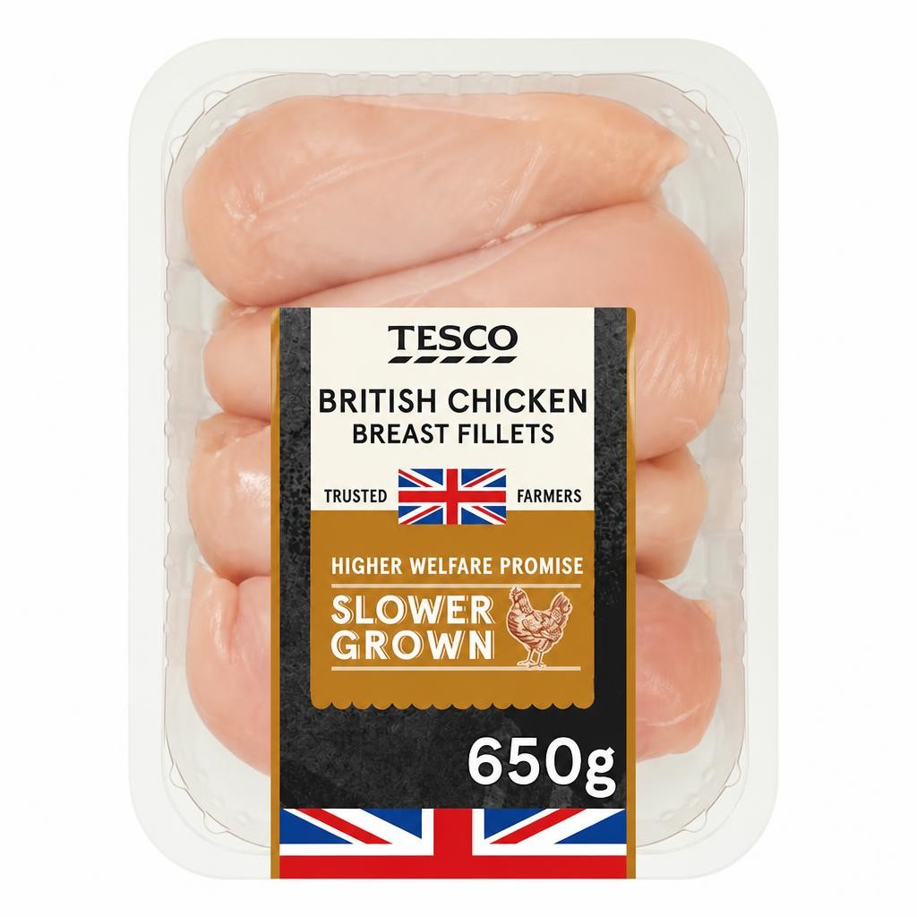 Tesco Slower Grown Chicken Breast Fillets 650g