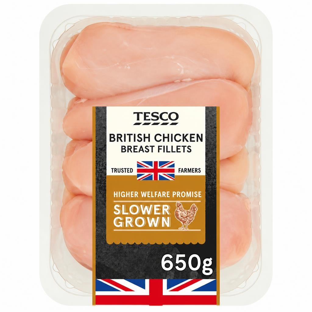 Tesco Slower Grown Chicken Breast Fillets 650g