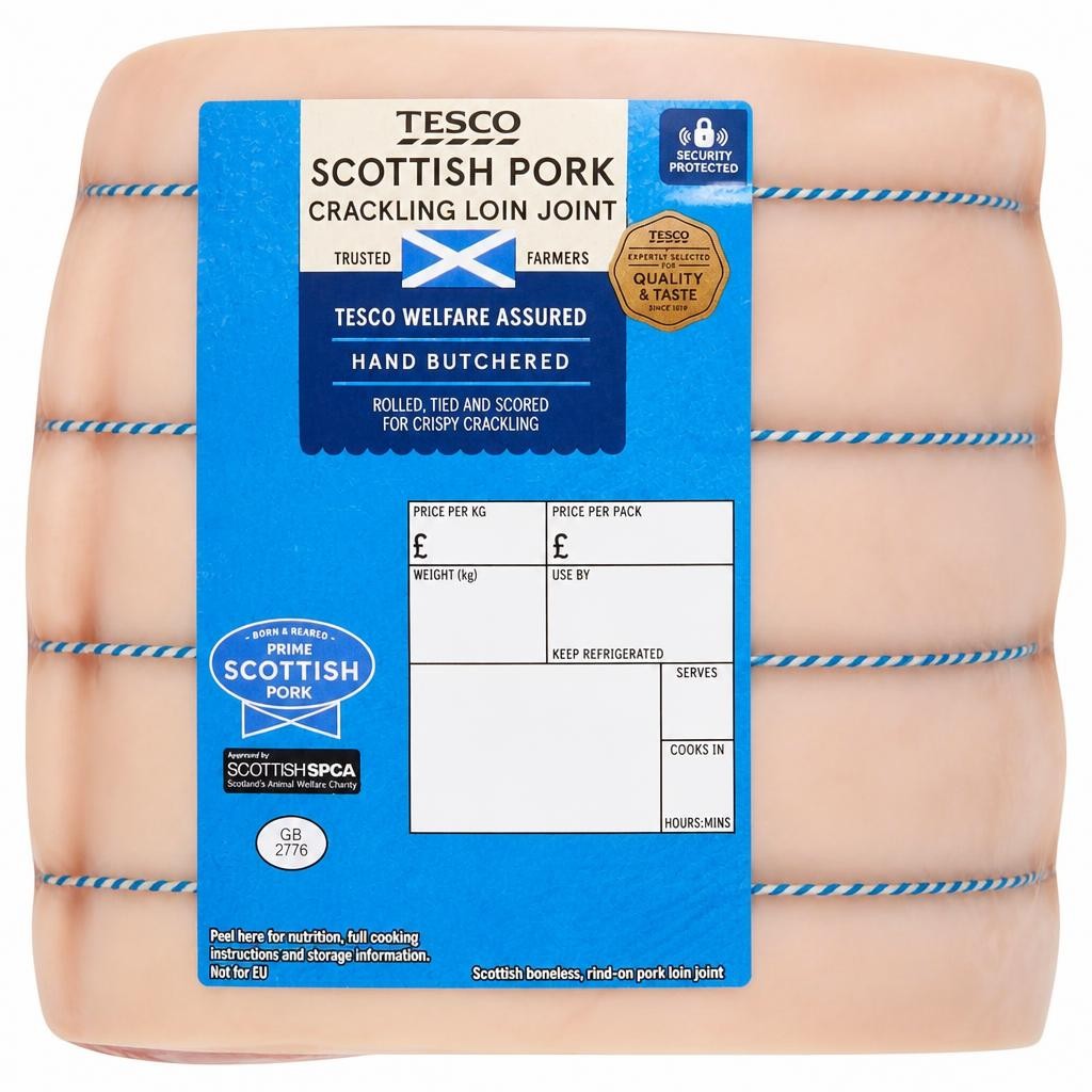 Tesco Pork Loin Crackling Joint 700g-1.3kg