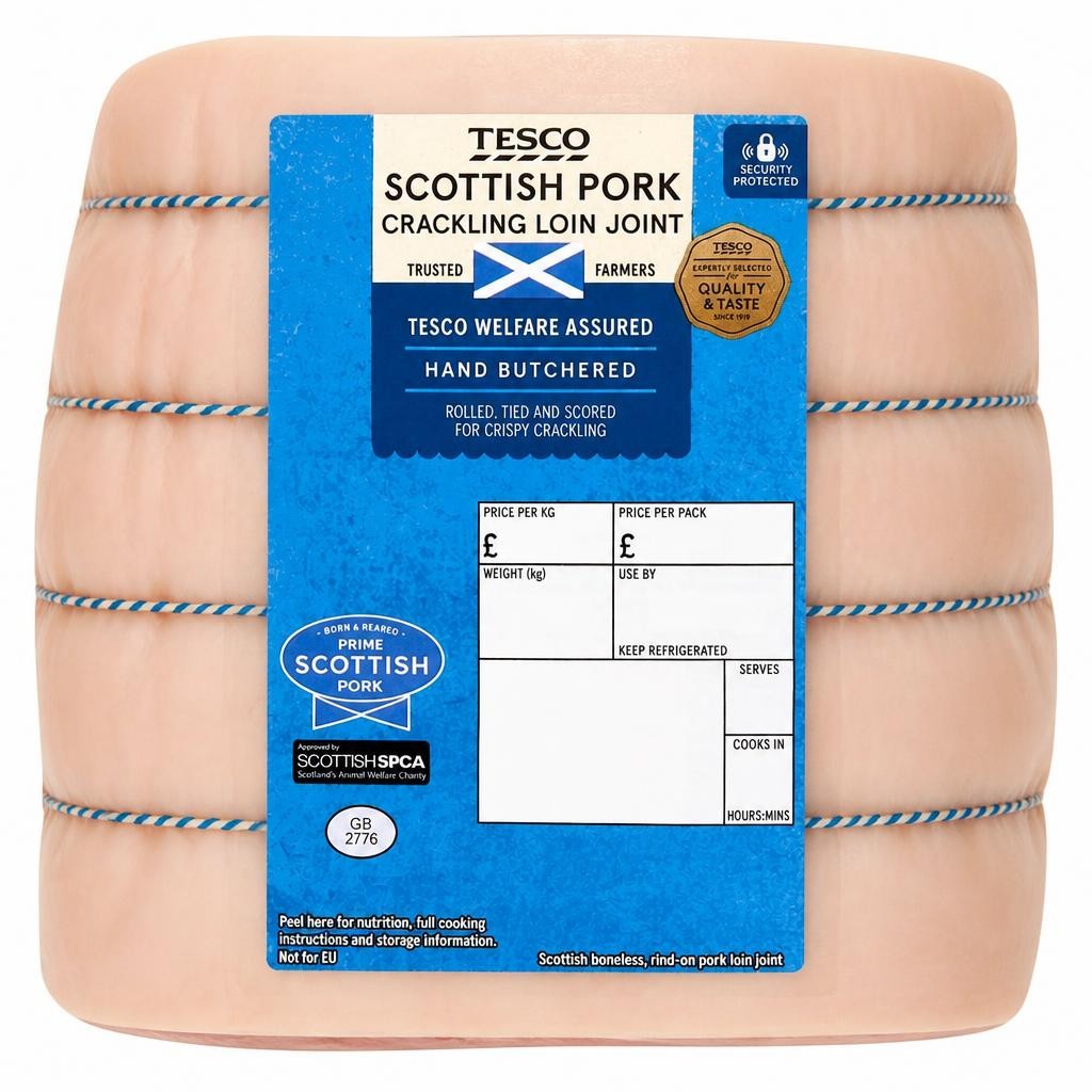 Tesco Pork Loin Crackling Joint 700g-1.3kg