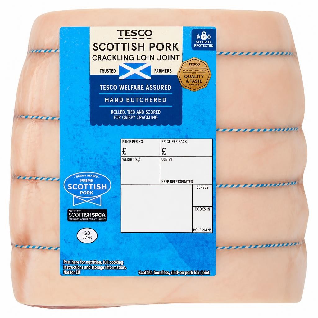 Tesco Pork Loin Crackling Joint 700g-1.3kg