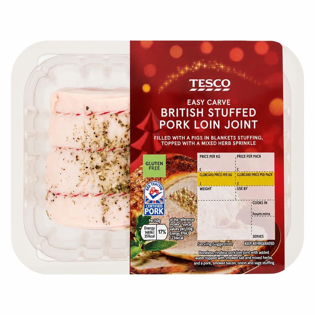 Tesco Easycarve British Stuffed Pork Loin Joint