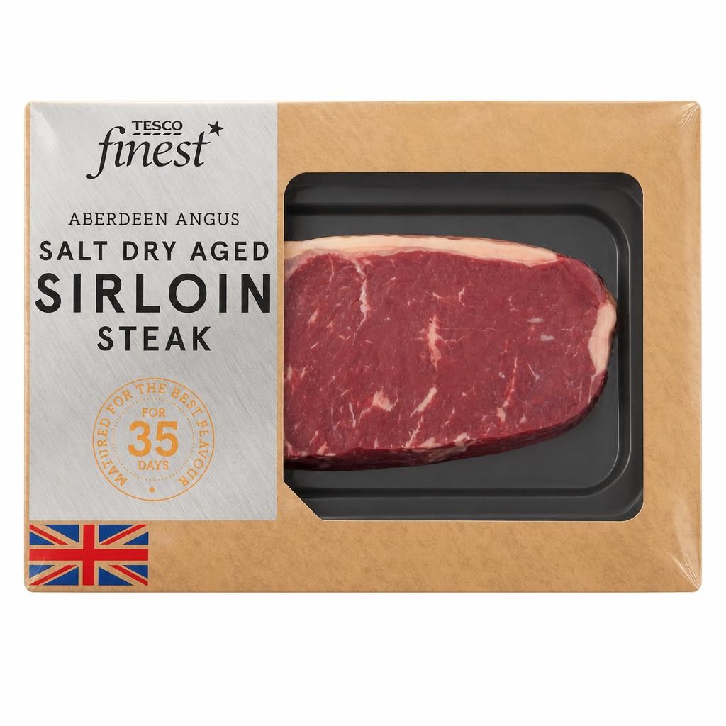 Tesco Finest AA Salt Dry Aged Beef Sirloin Steak 350g