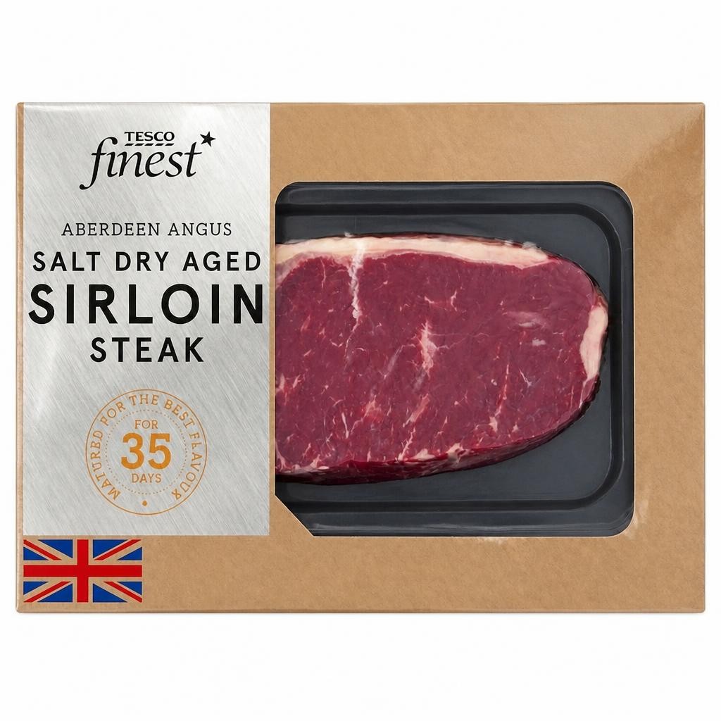 Tesco Finest AA Salt Dry Aged Beef Sirloin Steak 350g