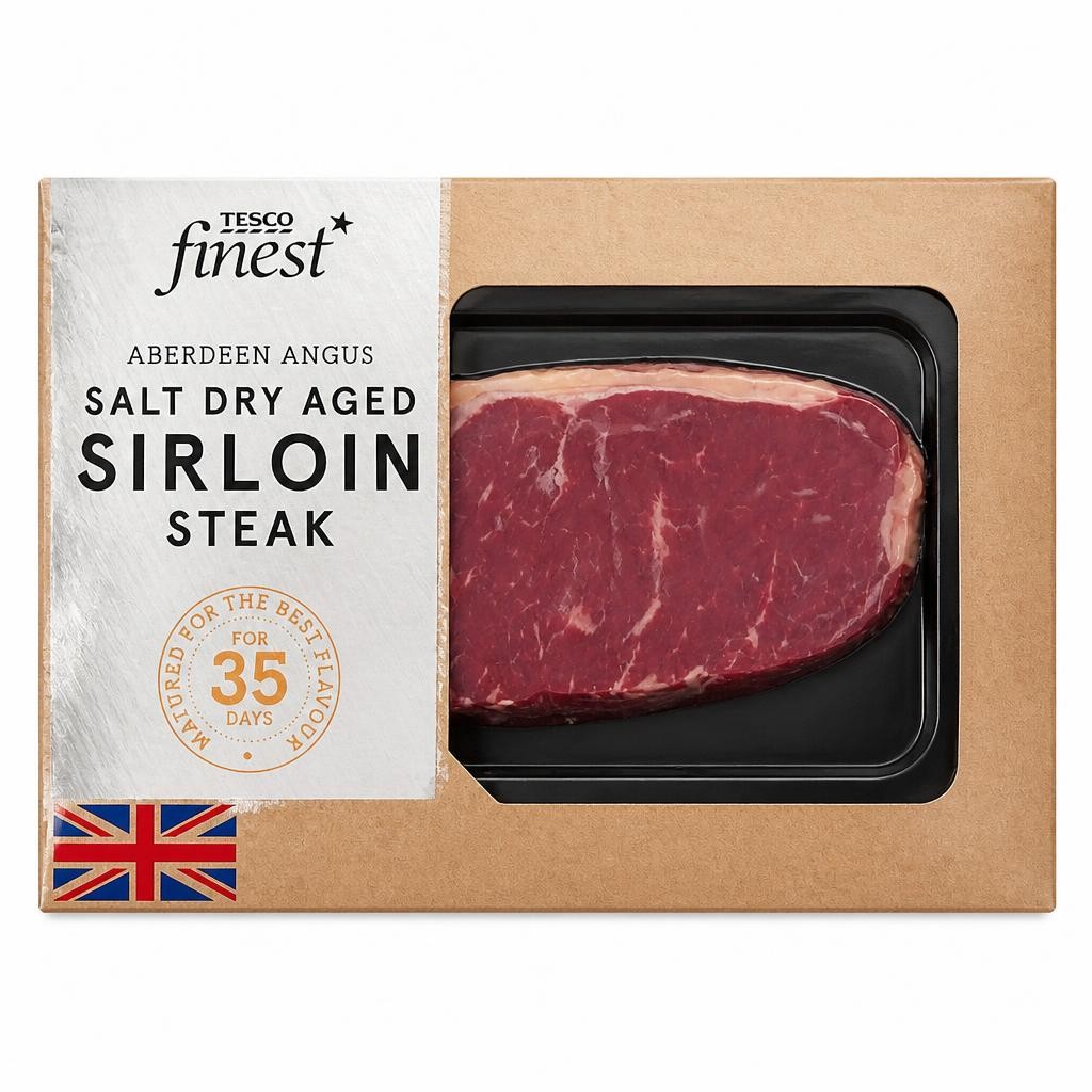 Tesco Finest AA Salt Dry Aged Beef Sirloin Steak 350g