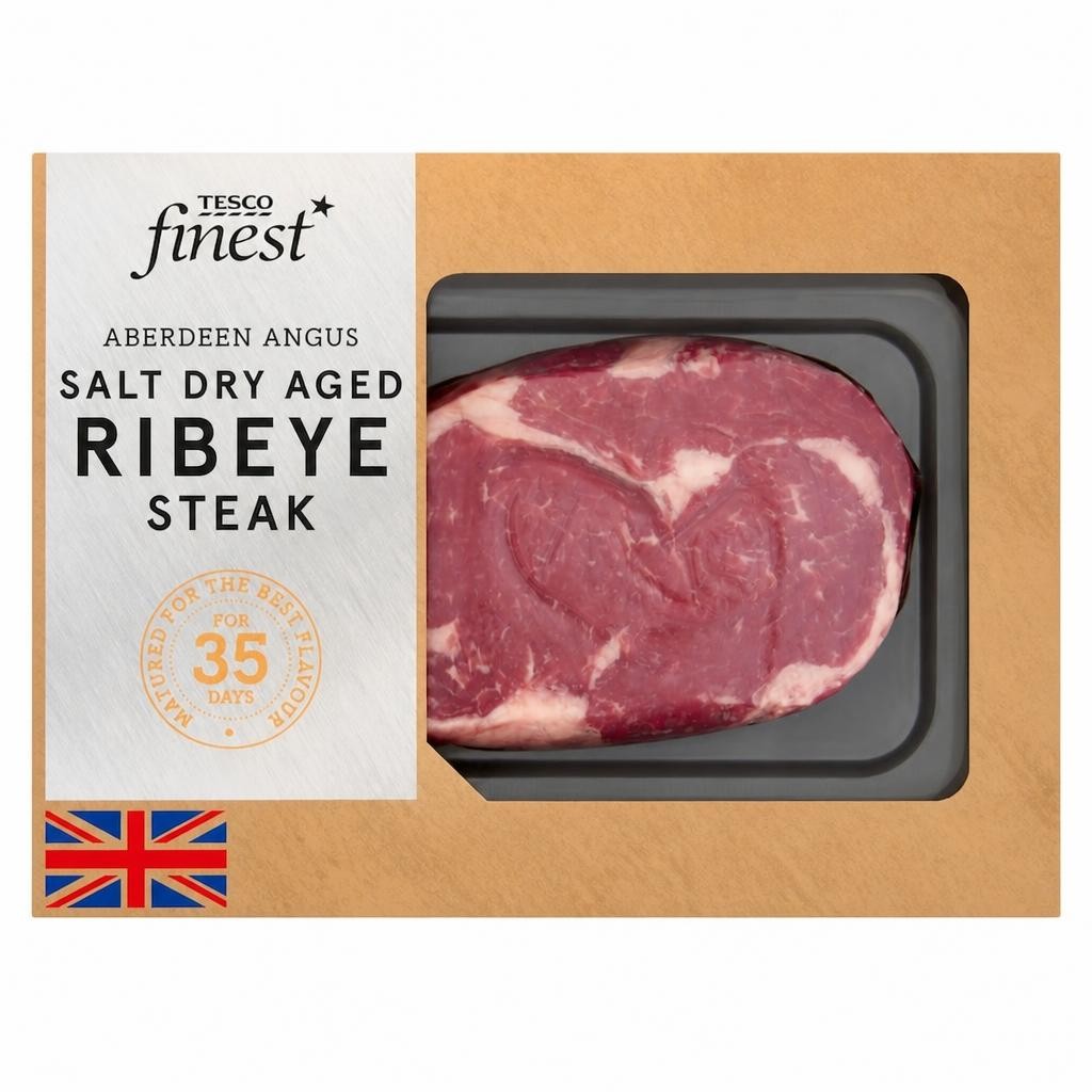 Tesco Finest AA Salt Dry Aged Beef Ribeye Steak 350g