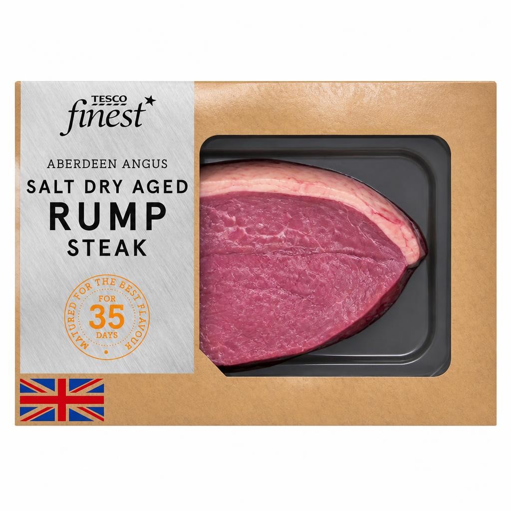 Tesco Finest AA Salt Dry Aged Beef Rump Steak 350g