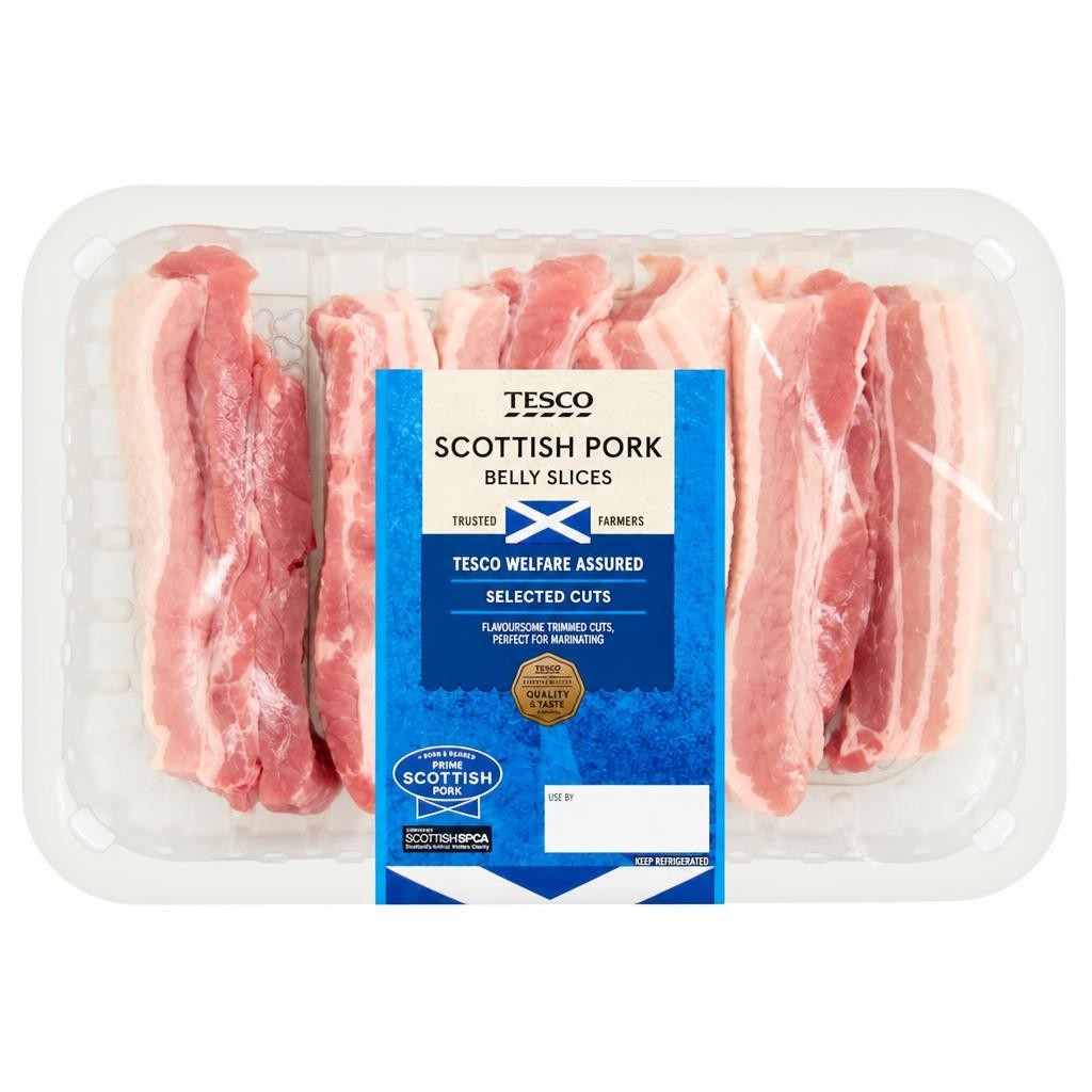 Tesco British Pork Belly Slices 500g