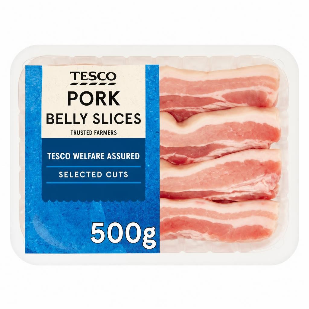Tesco Pork Belly Slices 500g